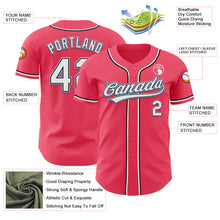 Load image into Gallery viewer, Custom Neon Pink Black-Light Blue Authentic Baseball Jersey
