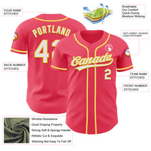 Load image into Gallery viewer, Custom Neon Pink White-Yellow Authentic Baseball Jersey
