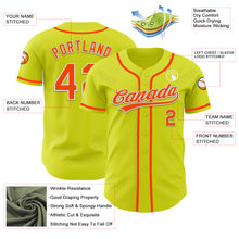 Load image into Gallery viewer, Custom Neon Yellow Orange-White Authentic Baseball Jersey
