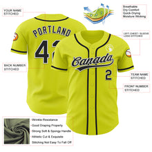 Load image into Gallery viewer, Custom Neon Yellow Black-White Authentic Baseball Jersey
