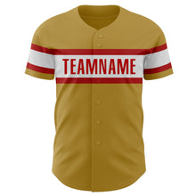 Load image into Gallery viewer, Custom Old Gold Red-White Authentic Baseball Jersey
