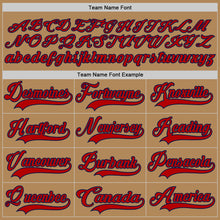 Load image into Gallery viewer, Custom Old Gold Red-Navy Hockey Lace Neck Jersey
