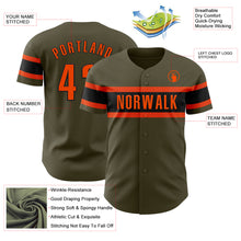 Load image into Gallery viewer, Custom Olive Orange-Black Authentic Salute To Service Baseball Jersey
