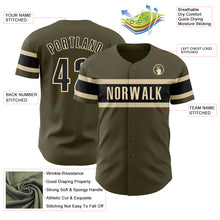 Load image into Gallery viewer, Custom Olive Black-Cream Authentic Salute To Service Baseball Jersey
