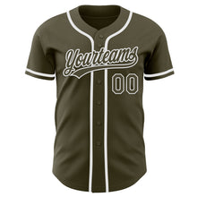 Load image into Gallery viewer, Custom Olive White Authentic Salute To Service Baseball Jersey
