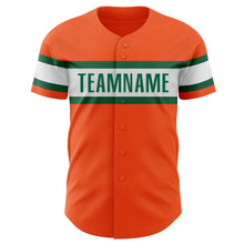 Load image into Gallery viewer, Custom Orange Kelly Green-White Authentic Baseball Jersey
