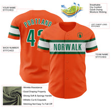 Load image into Gallery viewer, Custom Orange Kelly Green-White Authentic Baseball Jersey
