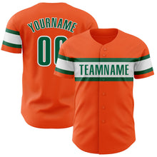 Load image into Gallery viewer, Custom Orange Kelly Green-White Authentic Baseball Jersey
