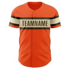 Load image into Gallery viewer, Custom Orange Olive-Cream Authentic Baseball Jersey
