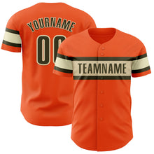 Load image into Gallery viewer, Custom Orange Olive-Cream Authentic Baseball Jersey
