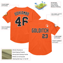 Load image into Gallery viewer, Custom Orange Black-White Mesh Authentic Throwback Baseball Jersey
