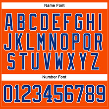 Load image into Gallery viewer, Custom Orange Royal-White Hockey Lace Neck Jersey
