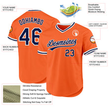 Load image into Gallery viewer, Custom Orange Navy-White Authentic Throwback Baseball Jersey
