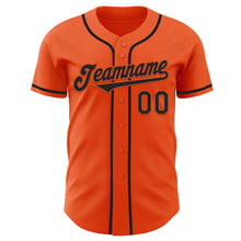 Load image into Gallery viewer, Custom Orange Black Authentic Baseball Jersey
