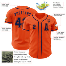 Load image into Gallery viewer, Custom Orange Navy Authentic Baseball Jersey
