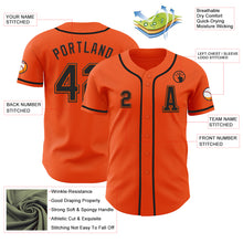 Load image into Gallery viewer, Custom Orange Black Authentic Baseball Jersey
