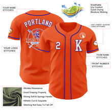 Load image into Gallery viewer, Custom Orange White-Purple Authentic Baseball Jersey
