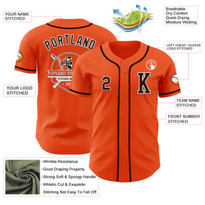 Custom Orange Brown-White Authentic Baseball Jersey