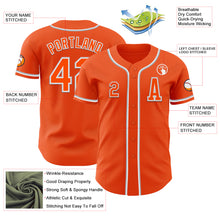 Load image into Gallery viewer, Custom Orange White-Gray Authentic Baseball Jersey
