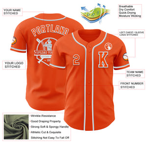 Custom Orange White-Gray Authentic Baseball Jersey