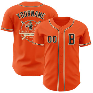 Custom Orange Black-City Cream Authentic Baseball Jersey