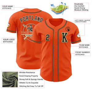 Custom Orange Black Cream-Old Gold Authentic Baseball Jersey