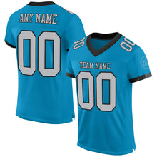 Load image into Gallery viewer, Custom Panther Blue Gray-Black Mesh Authentic Football Jersey
