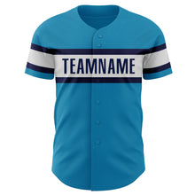 Load image into Gallery viewer, Custom Panther Blue White-Navy Authentic Baseball Jersey
