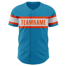 Load image into Gallery viewer, Custom Panther Blue White-Orange Authentic Baseball Jersey
