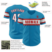 Load image into Gallery viewer, Custom Panther Blue White-Red Authentic Baseball Jersey
