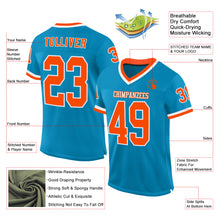 Load image into Gallery viewer, Custom Panther Blue Orange-White Mesh Authentic Throwback Football Jersey
