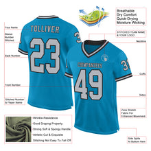 Load image into Gallery viewer, Custom Panther Blue Gray-Black Mesh Authentic Throwback Football Jersey
