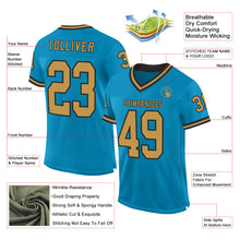 Load image into Gallery viewer, Custom Panther Blue Old Gold-Black Mesh Authentic Throwback Football Jersey
