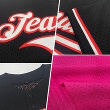 Load image into Gallery viewer, Custom Pink White Mesh Authentic Throwback Baseball Jersey
