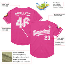 Load image into Gallery viewer, Custom Pink White Mesh Authentic Throwback Baseball Jersey
