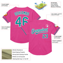 Load image into Gallery viewer, Custom Pink Teal-White Mesh Authentic Throwback Baseball Jersey
