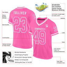 Load image into Gallery viewer, Custom Pink White Mesh Authentic Throwback Football Jersey
