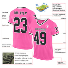 Load image into Gallery viewer, Custom Pink Black-White Mesh Authentic Throwback Football Jersey
