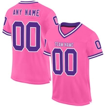 Load image into Gallery viewer, Custom Pink Purple-White Mesh Authentic Throwback Football Jersey
