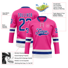 Load image into Gallery viewer, Custom Pink Royal-White Hockey Lace Neck Jersey
