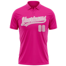 Load image into Gallery viewer, Custom Pink Light Pink-White 3D Pink Ribbon Breast Cancer Awareness Month Women Health Care Support Performance Polo Shirt
