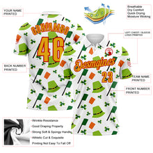 Load image into Gallery viewer, Custom White Gold-Red 3D St. Patrick&#39;s Day Shamrock Performance Polo Shirt
