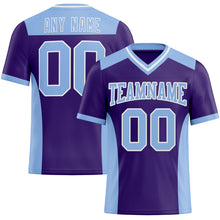 Load image into Gallery viewer, Custom Purple Light Blue-White Mesh Authentic Football Jersey
