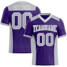 Load image into Gallery viewer, Custom Purple Gray-White Mesh Authentic Football Jersey
