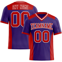 Load image into Gallery viewer, Custom Purple Red-White Mesh Authentic Football Jersey
