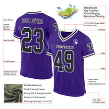 Load image into Gallery viewer, Custom Purple Black-White Mesh Authentic Throwback Football Jersey
