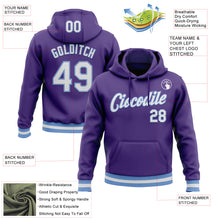 Load image into Gallery viewer, Custom Stitched Purple White-Light Blue Sports Pullover Sweatshirt Hoodie
