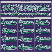 Load image into Gallery viewer, Custom Purple Kelly Green-White Hockey Jersey
