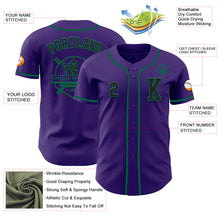 Load image into Gallery viewer, Custom Purple Black-Kelly Green Authentic Baseball Jersey
