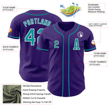 Load image into Gallery viewer, Custom Purple Teal-White Authentic Baseball Jersey
